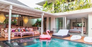 Villa A-Mar - Living Area and Bedroom from Pool